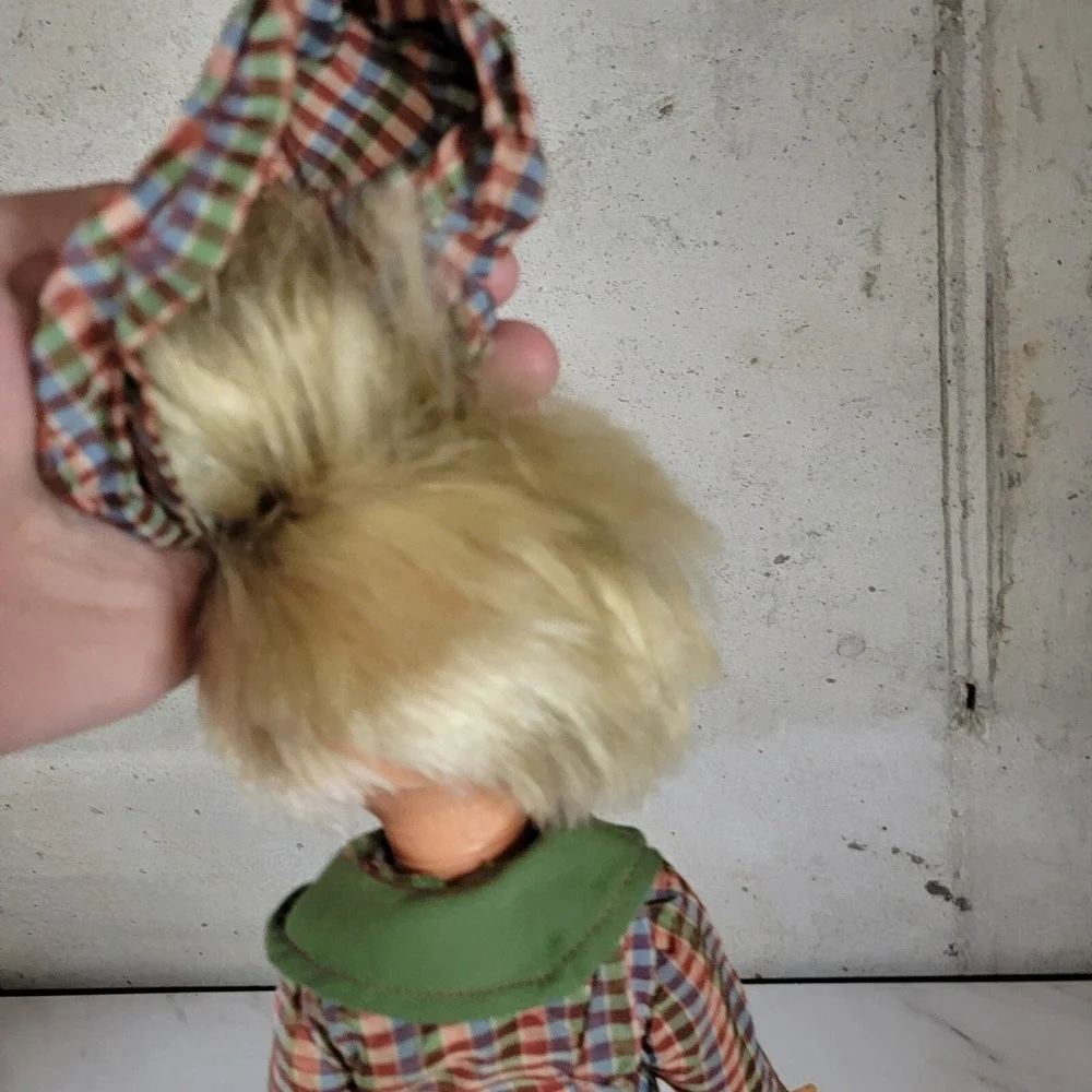 Vintage Ideal Velvet  Doll‎ PLAID HAT Skirt Dress Sears? Aftermarket Homemade?